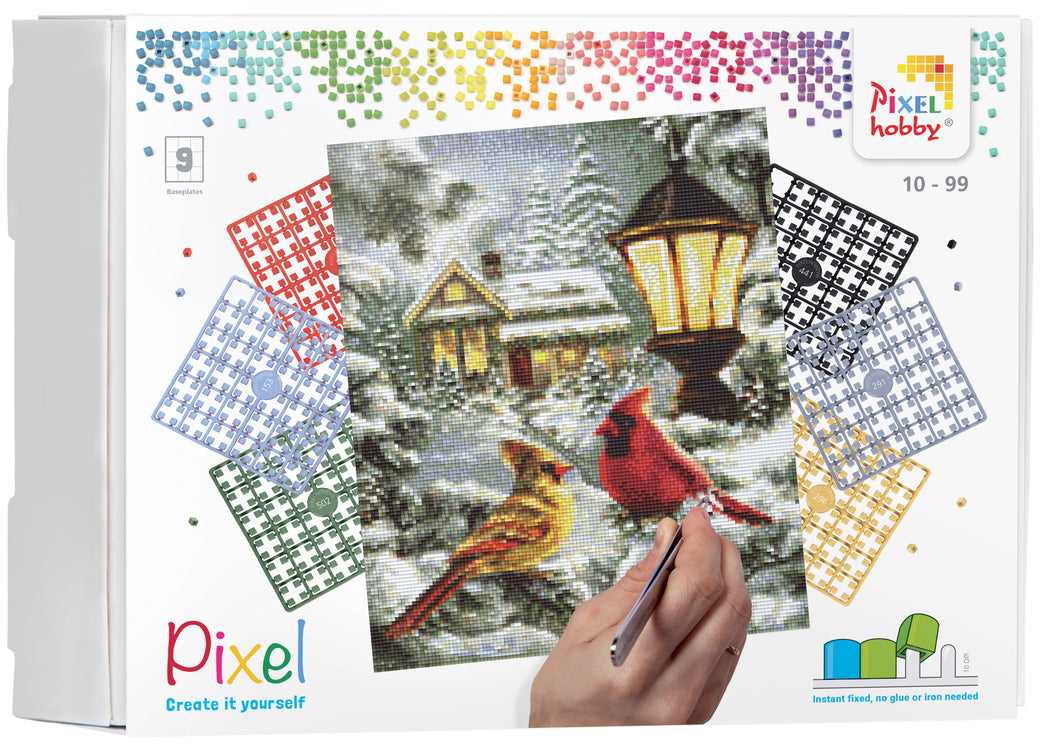 Pixel-Kit | Vögel Winterlandschaft (9 Grundplatten)